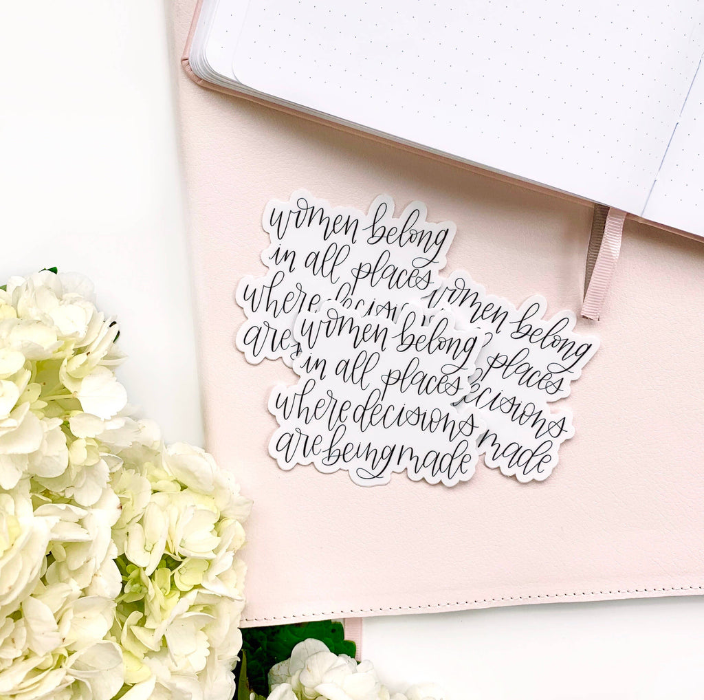 Women Belong Sticker 3x2.75in
