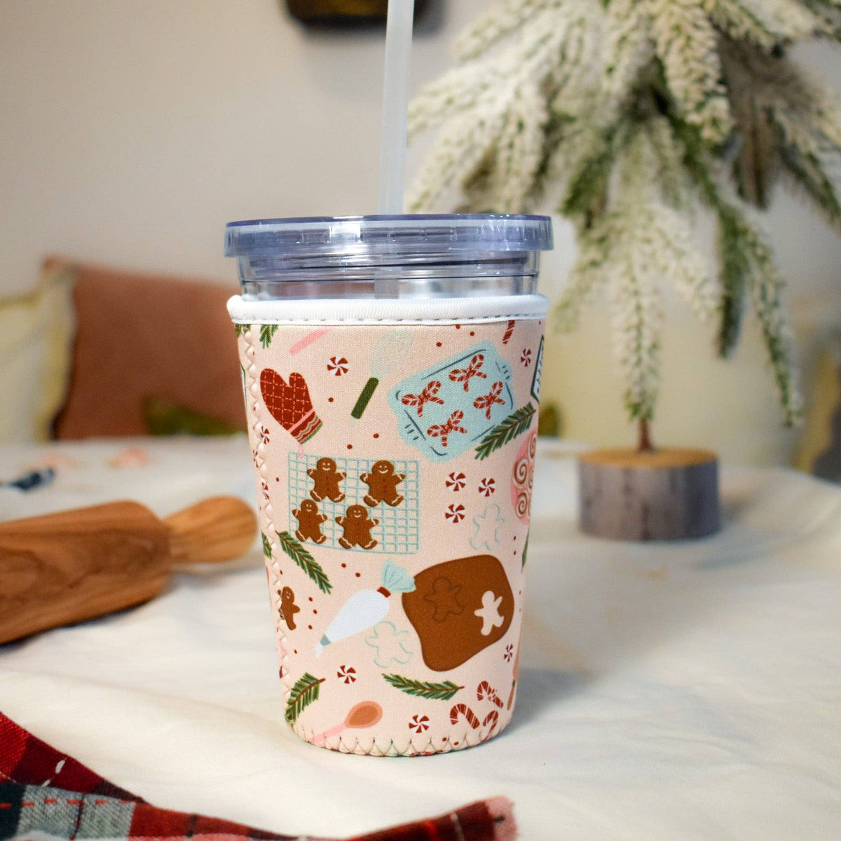 Holiday Baking Reusable Coffee Sleeve: Small (16-20oz)