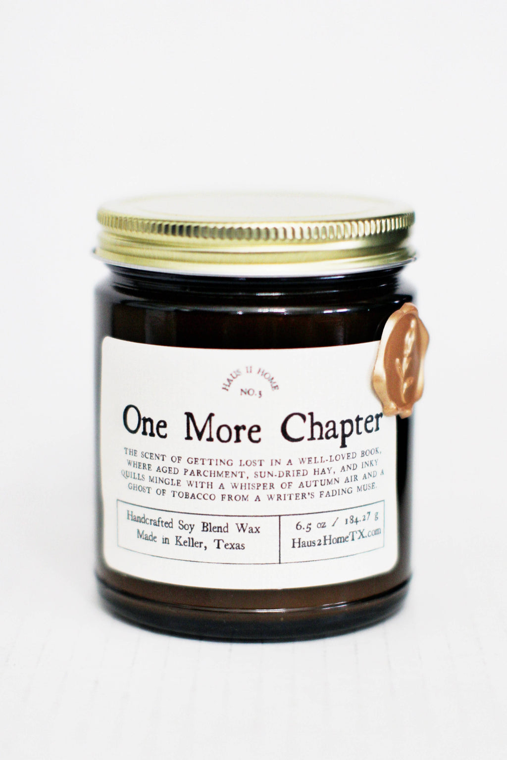 Hand-Poured Candle - One More Chapter - 6.5 oz Amber Jar: 4 Oz Travel Tin