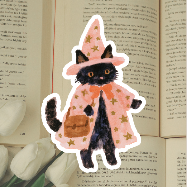 Halloween wizard kitten Diecut Sticker