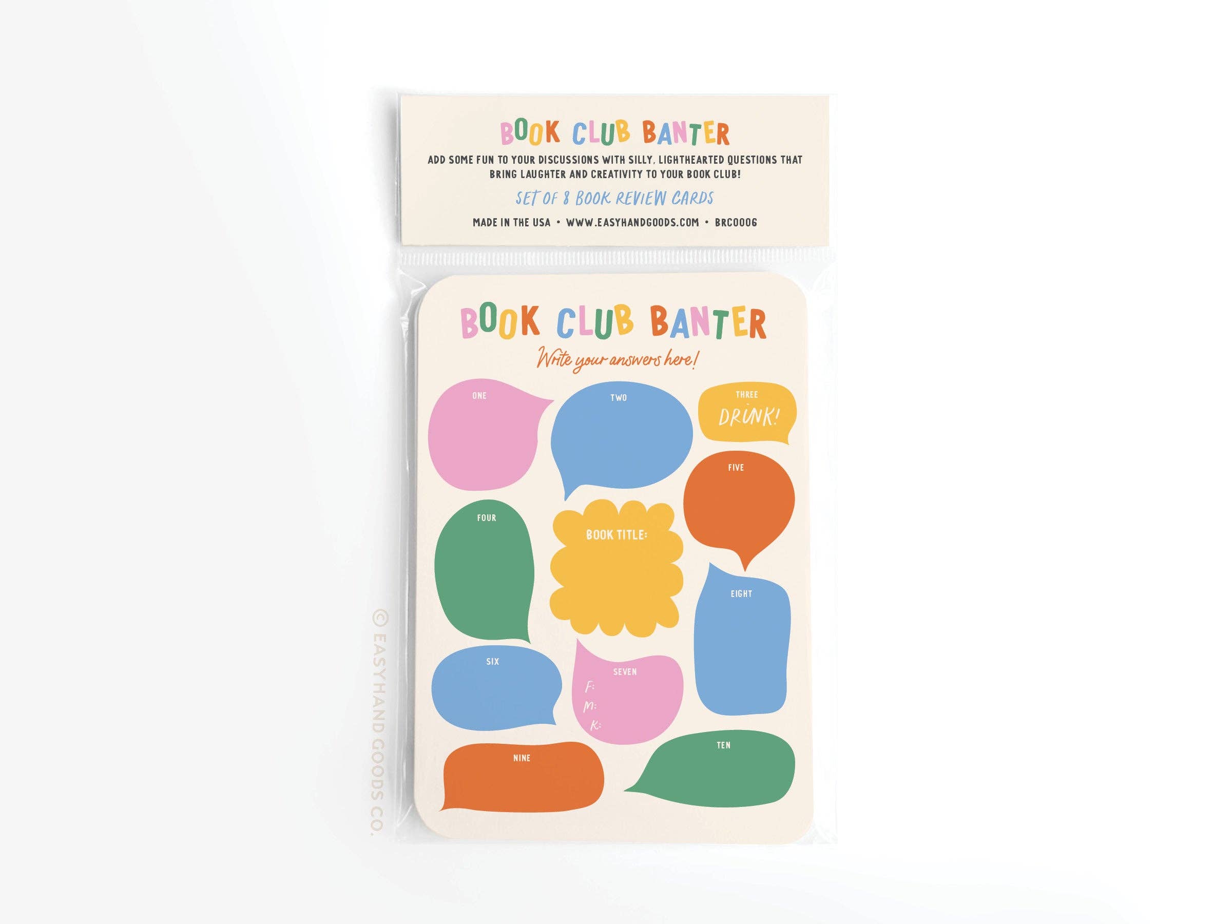 Book Club Banter Book Review Card Set