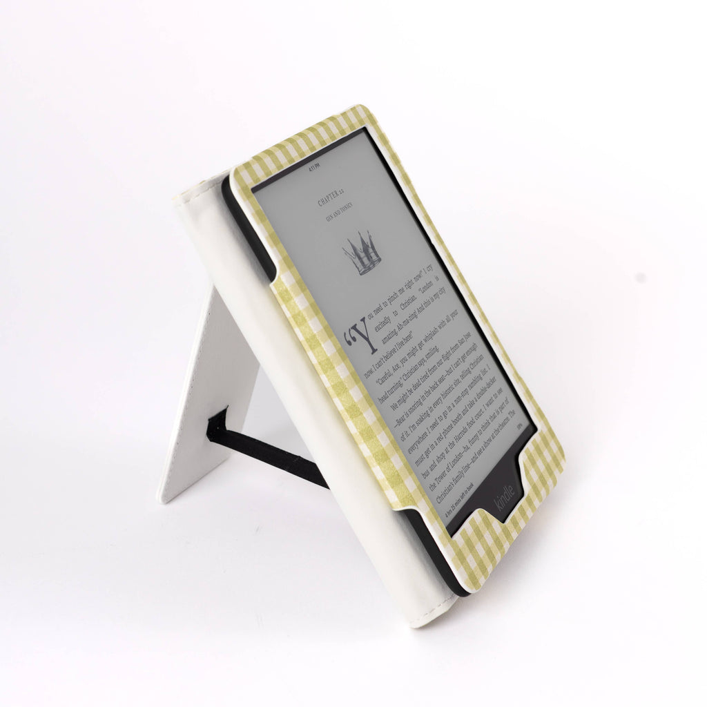 Green Gingham Kindle Case | Bookish & Reading: Kindle Paperwhite (12th Generation)