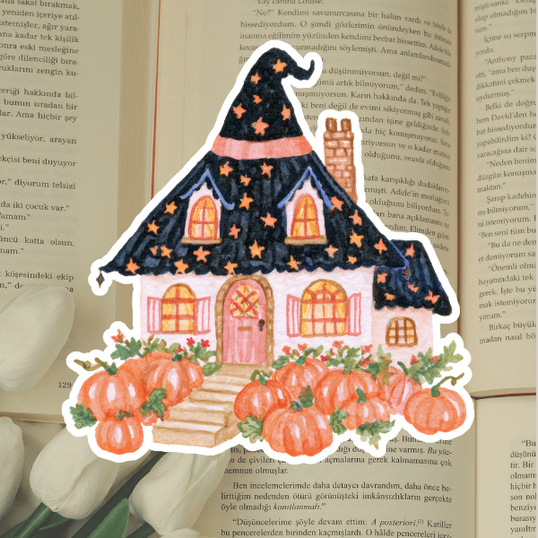 Halloween House Diecut Sticker