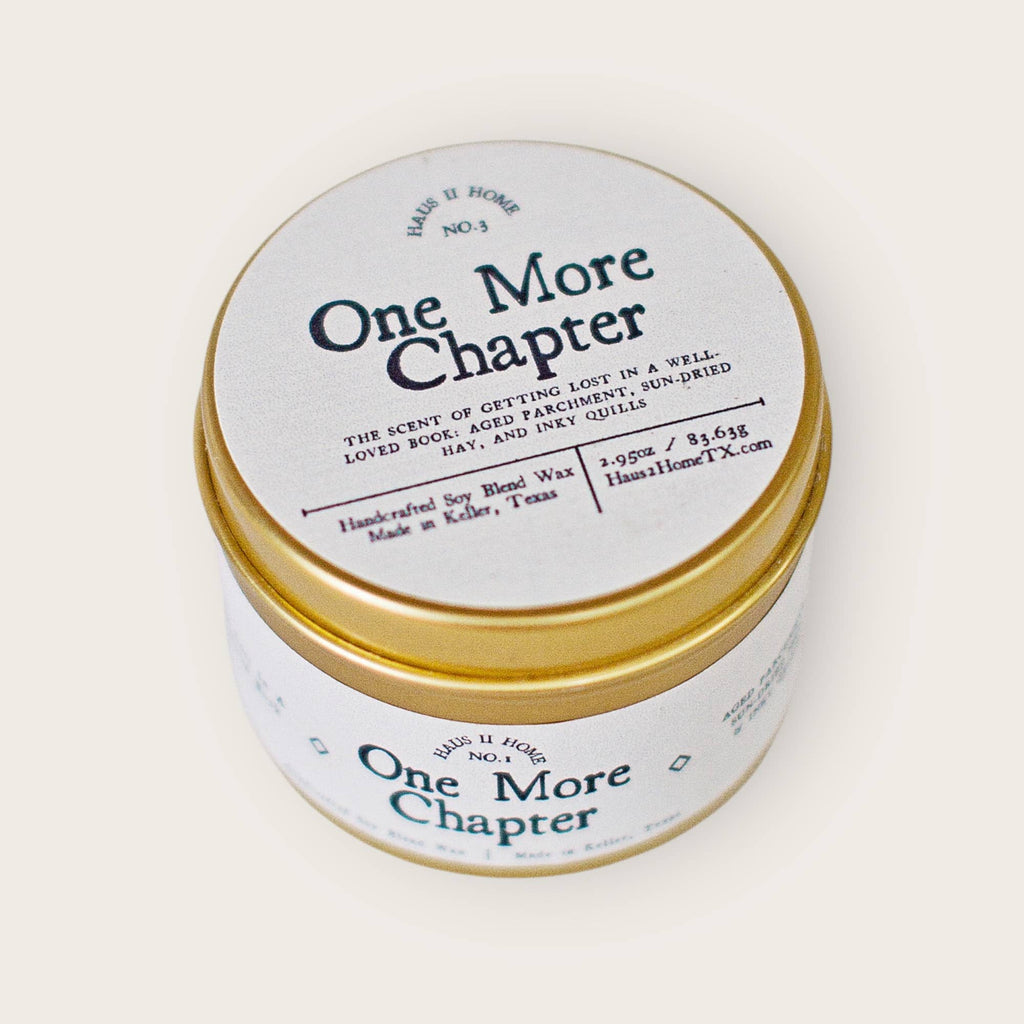 Hand-Poured Candle - One More Chapter - 6.5 oz Amber Jar: 4 Oz Travel Tin
