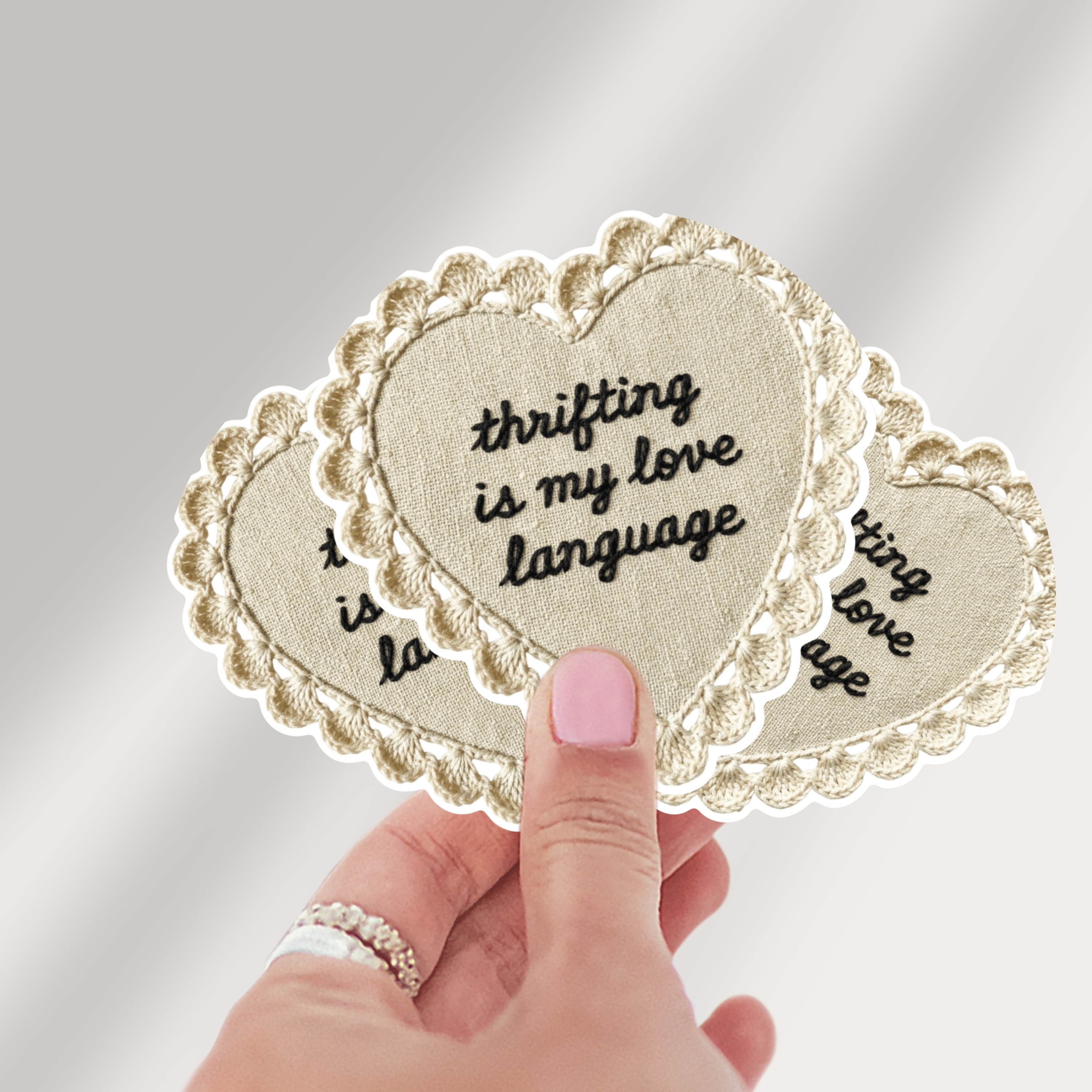 Thrifting Is My Love Language Sticker – Vintage Crochet