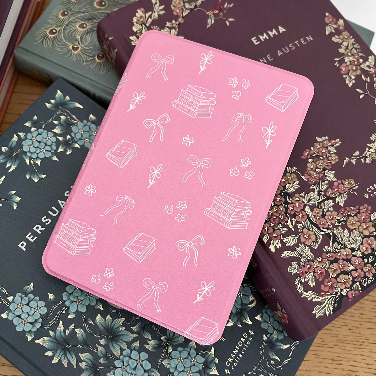 Bows, Books & Flowers Kindle Case - Pink: Double Sided Print / Colorsoft / Paperwhite 12 Gen. (2024)