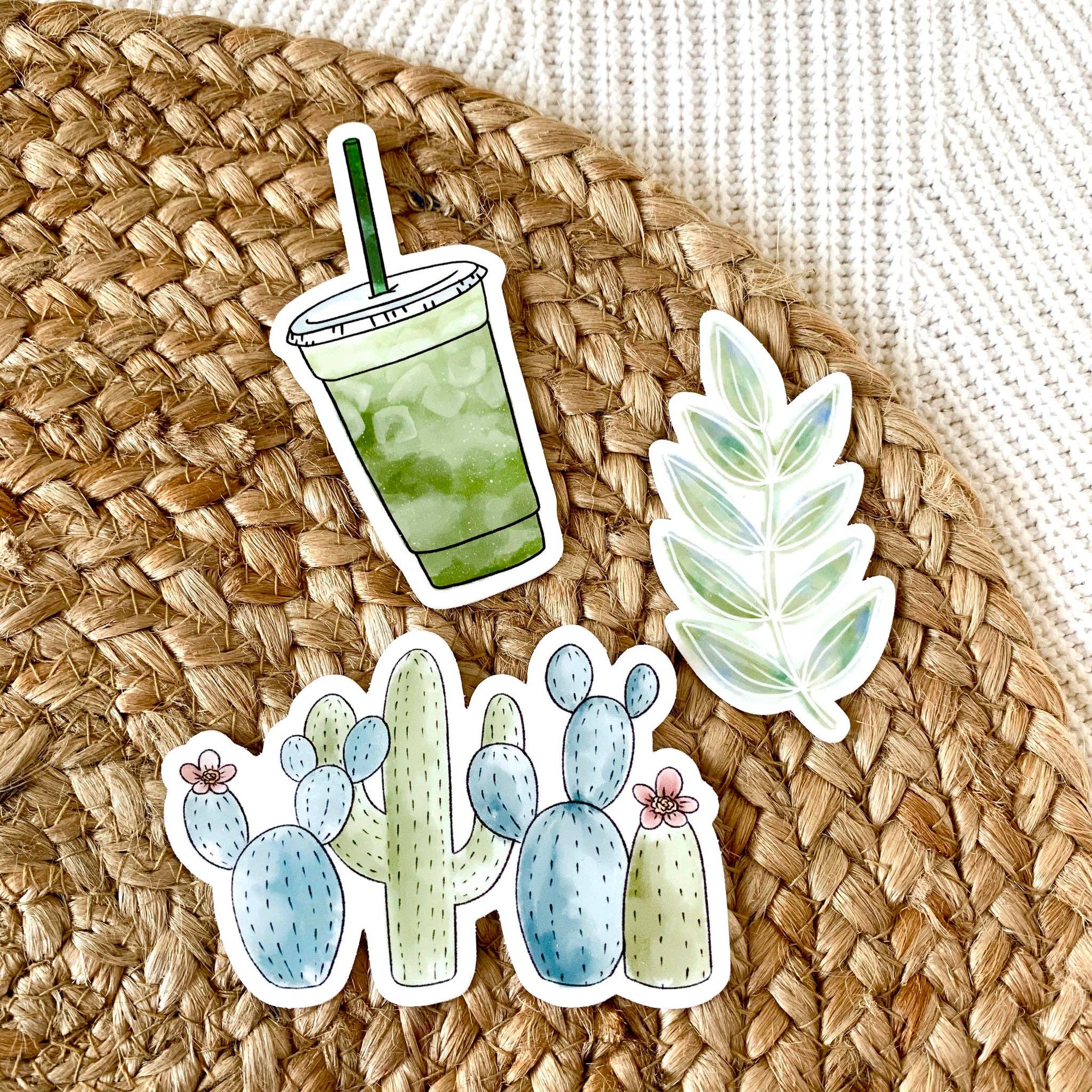 Matcha Green Tea Latte Cup Sticker 4x2in