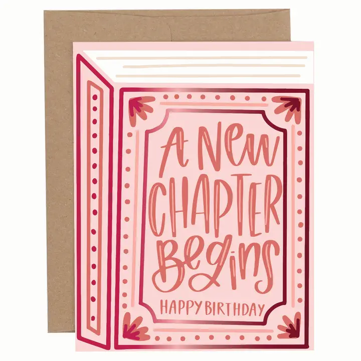A New Chapter Begins Happy Birthday Card